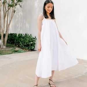 Evolverie Clothing Summer Tiered Maxi Dress - White. Jenni Kayne look alike